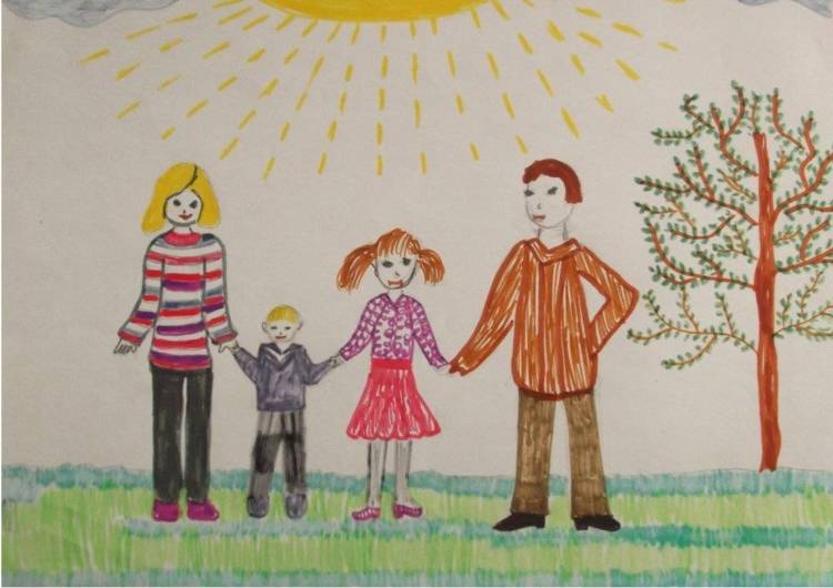 Семейный рисунок для детского сада