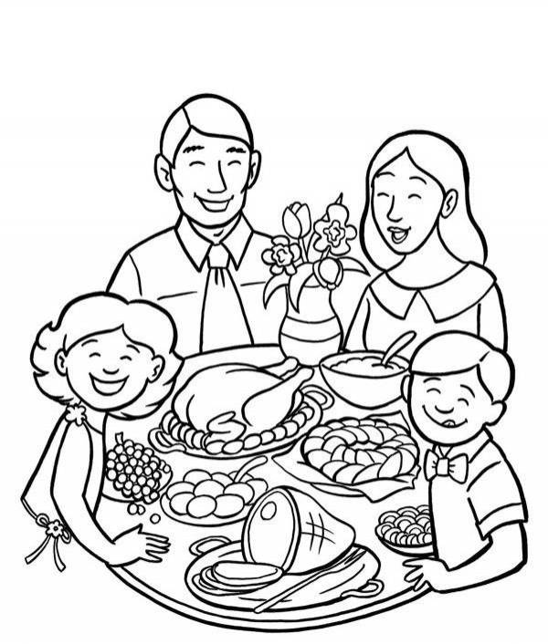 Рисунки раскраски семейные традиции 