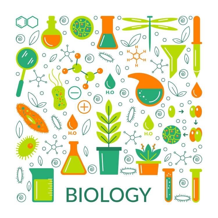 set of scientific biological icons