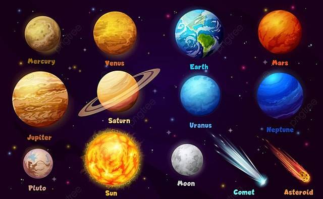 солнечная система мультфильм планеты и звезды рисунок Шаблон для скачивания на Pngtree
