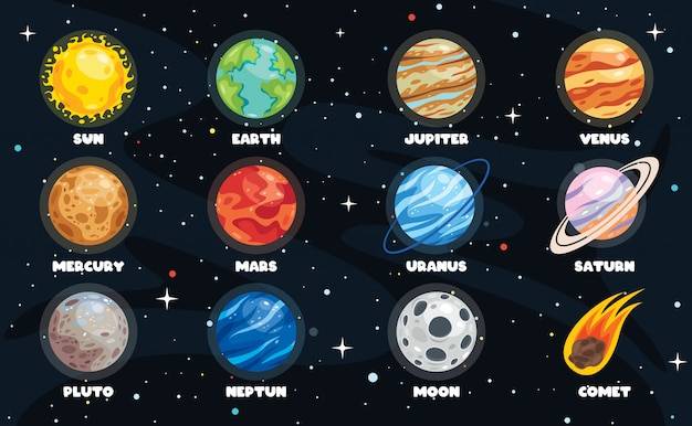 Красочные планеты солнечной системы