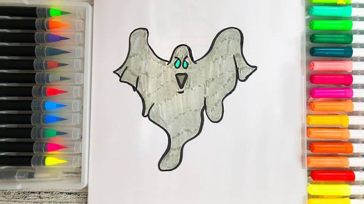 Как нарисовать Привидение на Хэллоуин Простые рисунки для начинающих канал Мама Рисует