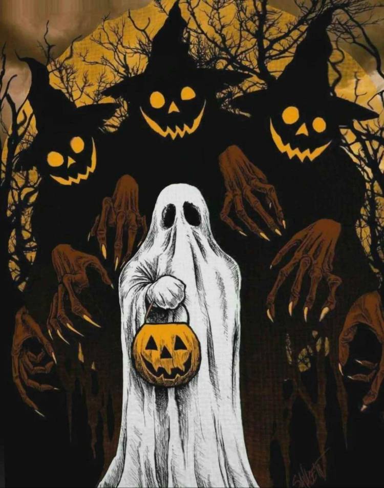 Страшные рисунки на хэллоуин