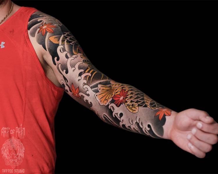 Татуировка мужская япония тату