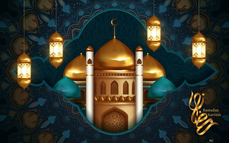 Тематический рисунок Рамадана в особые религиозные дни мусульман в исламе