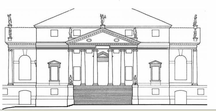 рисунок зарисовка здание в стиле классицизм
