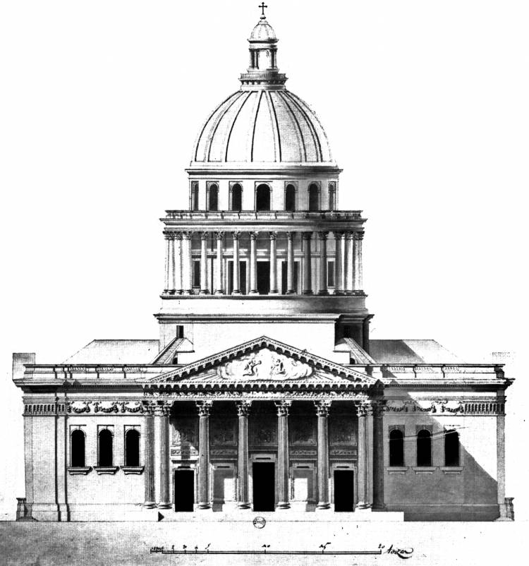 Рисунок здания в стиле классицизм