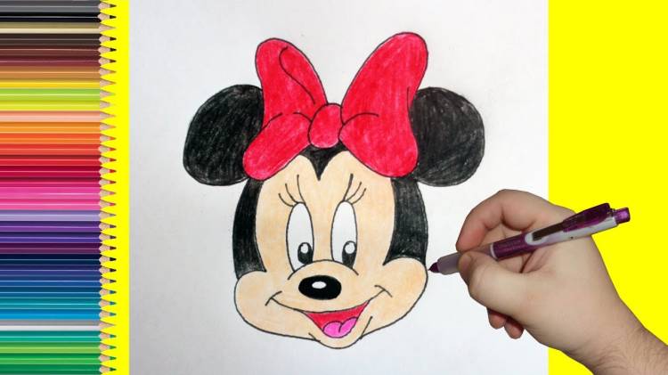 Как нарисовать Минни Маус, How to draw Minnie Mouse