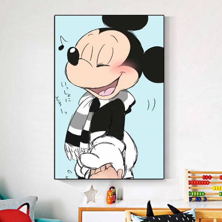 Простой плакат из мультфильма Диснея, Микки Маус, аниме Микки Маус, граффити, искусство, искусство на стену, комната, Декор для дома