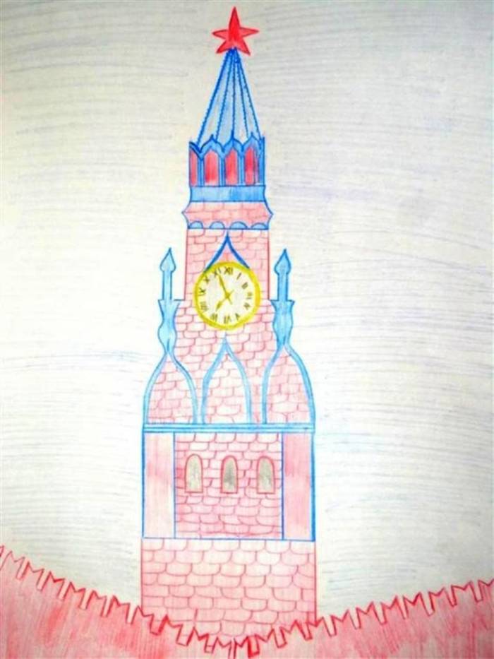 Кремль рисунок карандашом для детей и взрослых