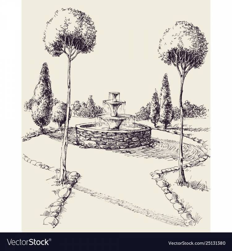 Английский парк рисунок легкий