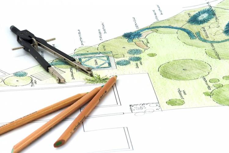 Ландшафтный дизайн карандашом, приемы грамотного проектирования, с чего начать планирование ландшафта, выбор стилевого оформления, базовый план, ошибки проектирования