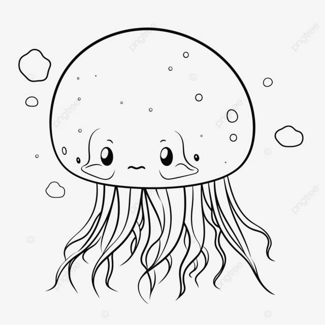 милая медуза раскраски наброски эскиз рисунок вектор PNG , легкий рисунок медузы, простой контур медузы, простой эскиз медузы PNG картинки и пнг рисунок для бесплатной загрузки