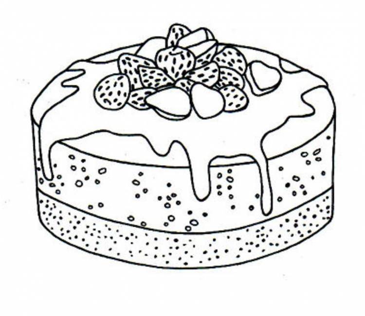 Карандашом нарисованный торт