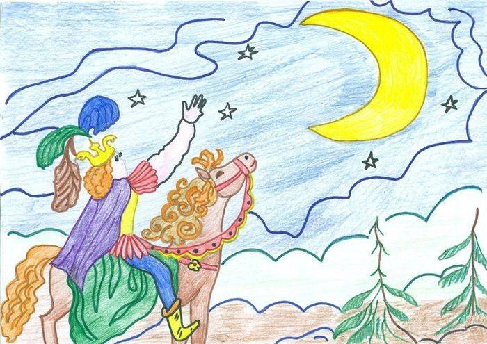 Сказка о мертвой царевне в детских рисунках и картинках