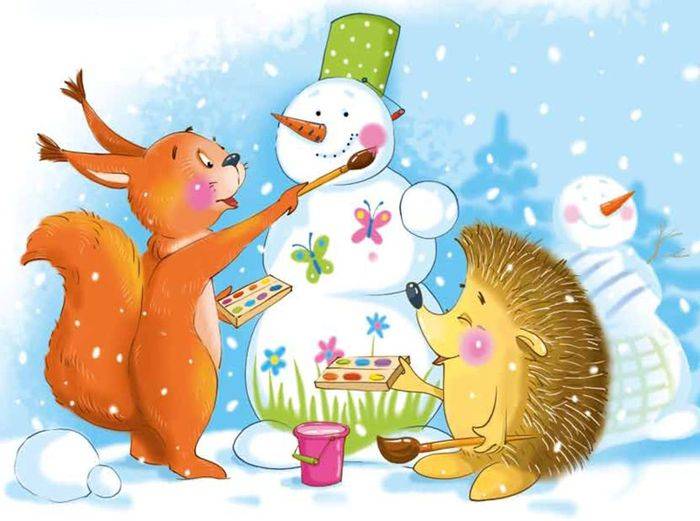 Рисунок на тему Зимняя сказка в детский сад и школу
