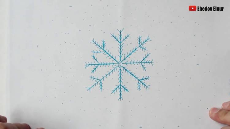 Как нарисовать снежинку (Ehedov Elnur) How to Draw a Snowflake