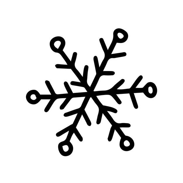 Ручной рисунок каракули снежинка иллюстрация векторная снежинка простой рисунок