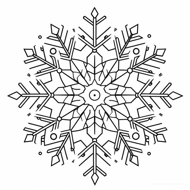 снежинка в черно белых раскрасках наброски эскиз рисунок вектор PNG , простой рисунок снежинки, простой контур снежинки, простая раскраска снежинки PNG картинки и пнг рисунок для бесплатной загрузки