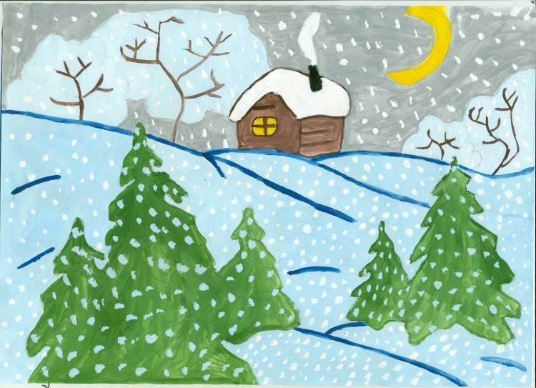 Рисунки на тему Зима для детей 
