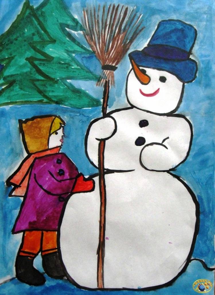 Лёгкие рисунки на тему зима