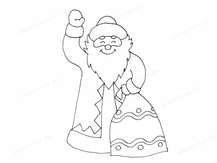 Как нарисовать Деда Мороза поэтапно карандашом