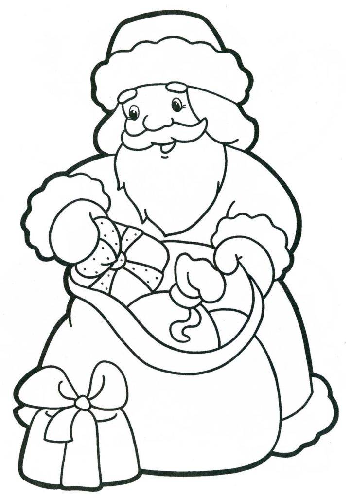 Рисунки Деда Мороза для срисовки