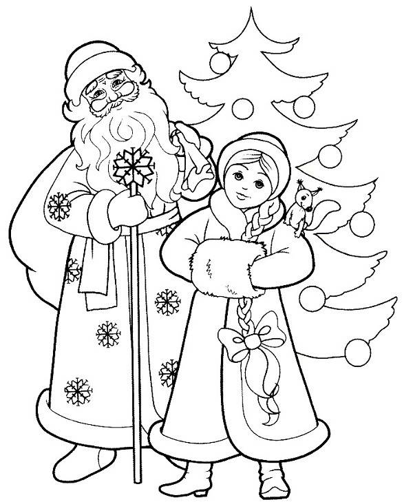 Рисунки Деда Мороза для срисовки 