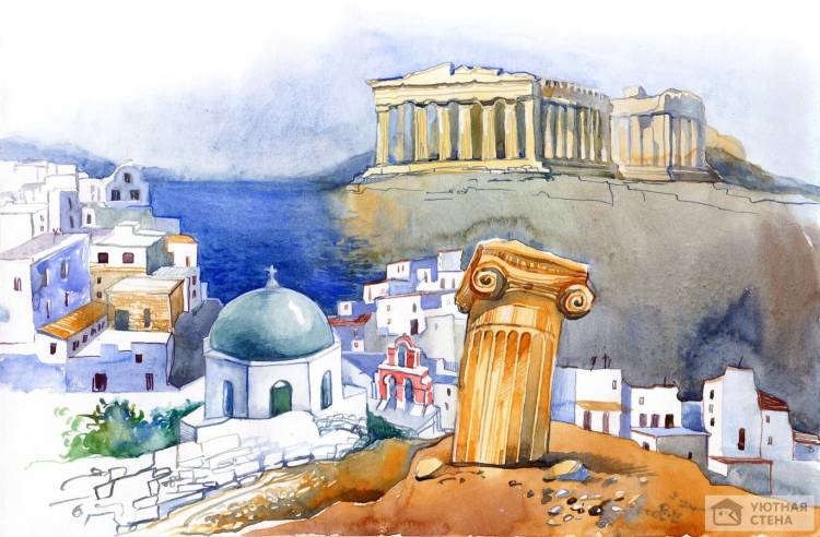 Греческий город рисунок