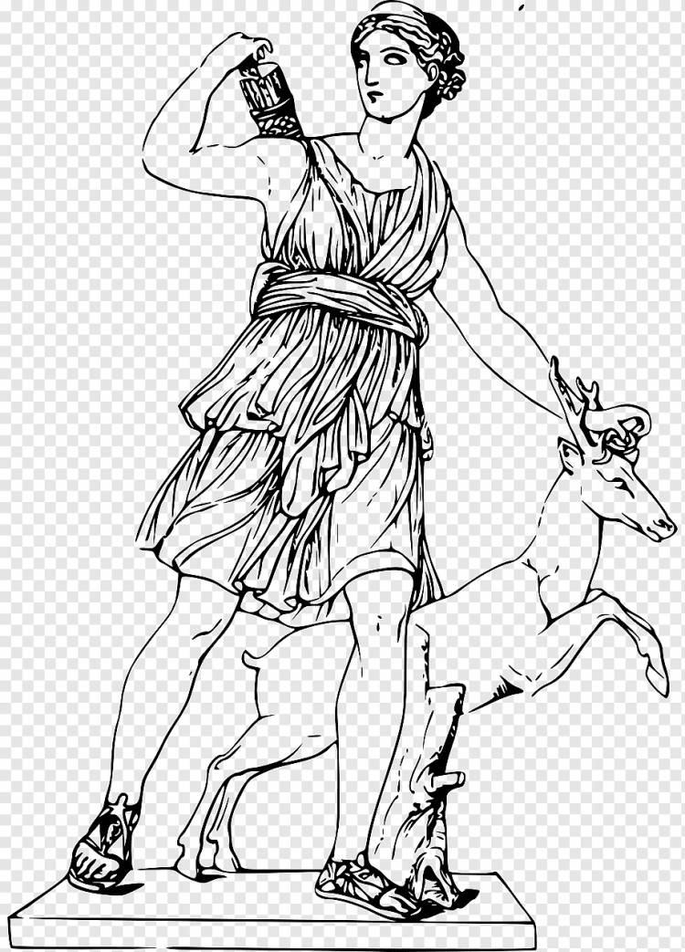 Артемида Древняя Греция Греческая мифология Богиня, Греция, рука, монохромный, человек png