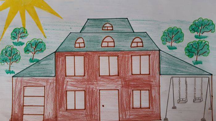 Дом мечты в рисунках карандашами учеников