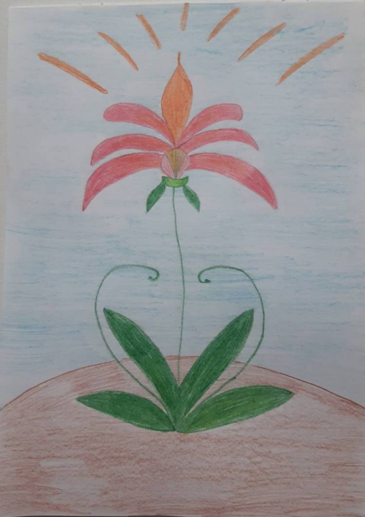 Детские рисунки к сказке Аленький цветочек