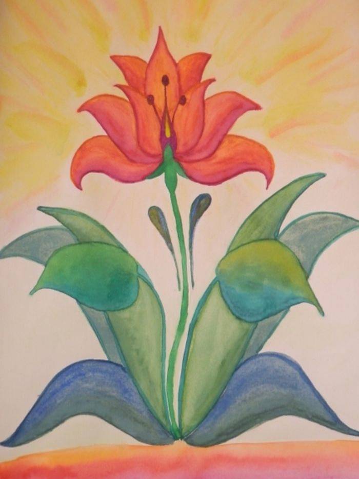Рисунок аленький цветочек для учеников