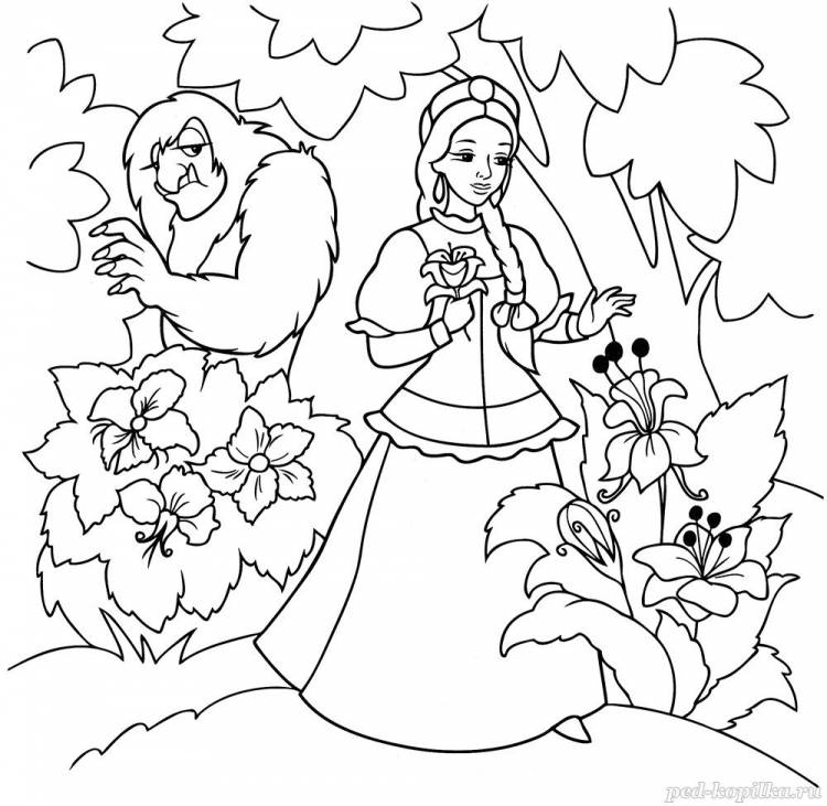 Как нарисовать сказку аленький цветочек
