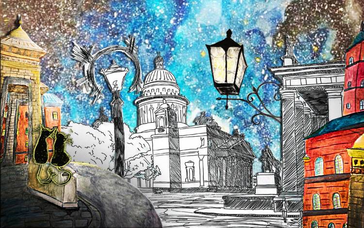 Награждение победителей конкурса детских рисунков Петербург при свете фонарей