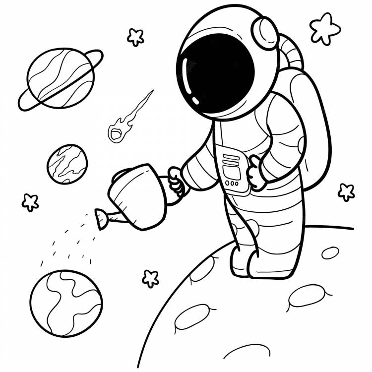 Космонавт рисунок карандашом легкий
