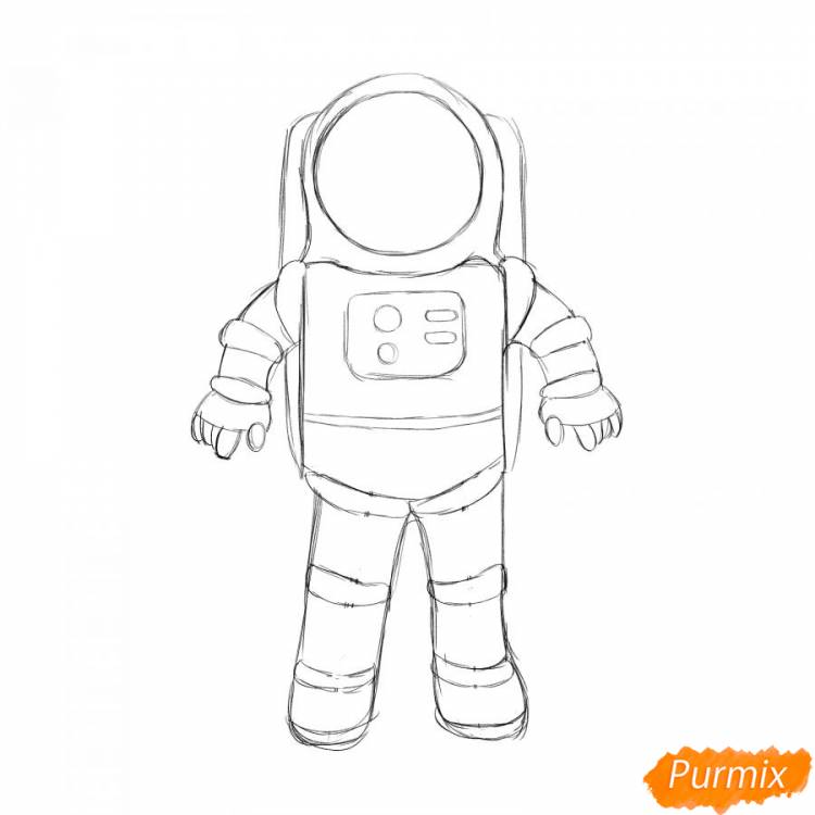 Как нарисовать космонавта поэтапно