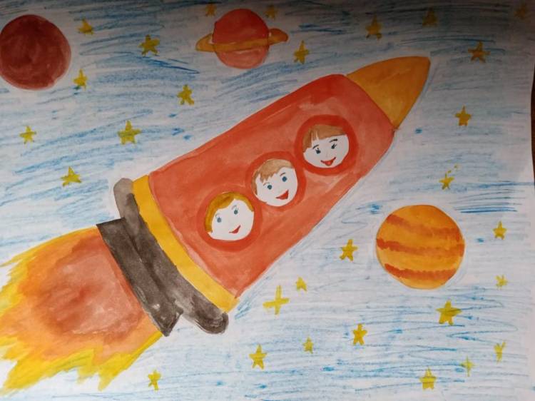Выставка детских рисунков «Космическое путешествие»