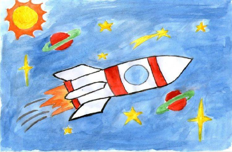 Рисунки на тему космоса для детей