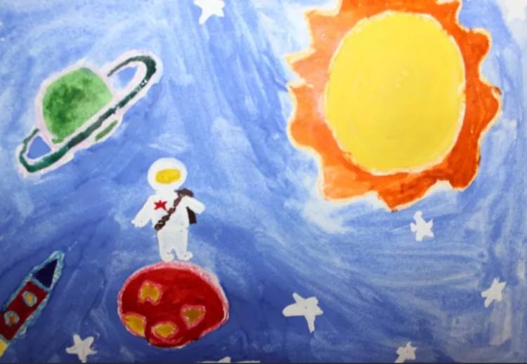 Рисунки ко Дню Космонавтики для детей