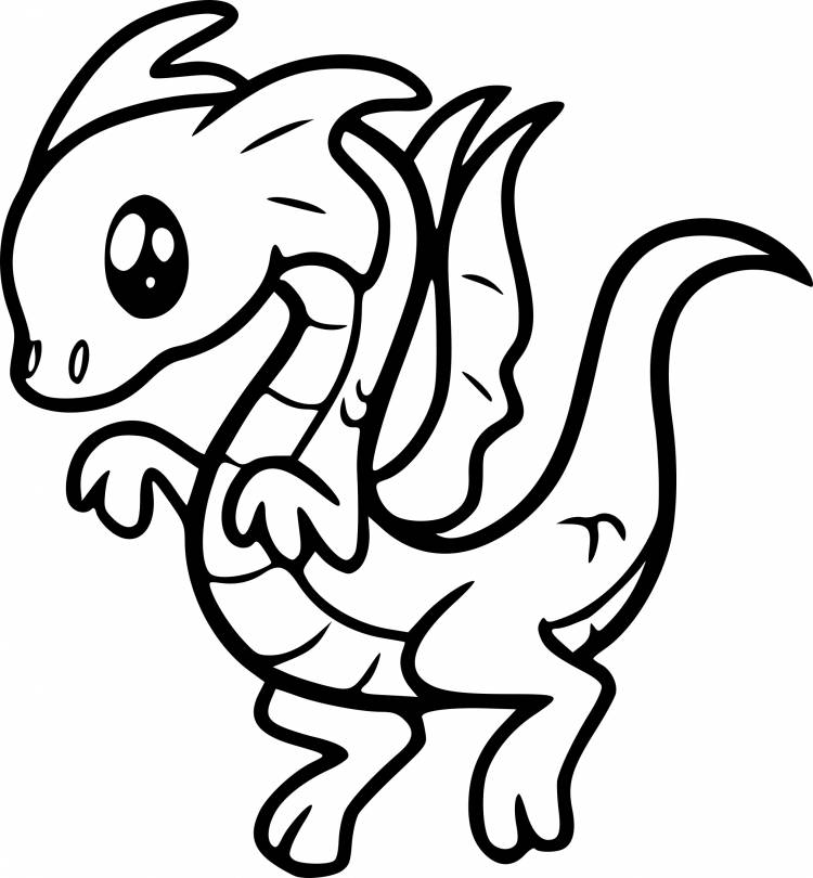 Рисунок дракона для срисовки детям