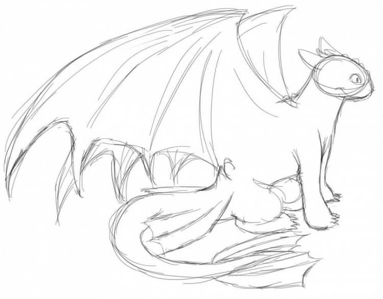 Как нарисовать дракона беззубика