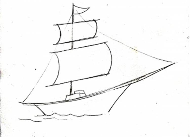 Кораблик рисунок карандашом