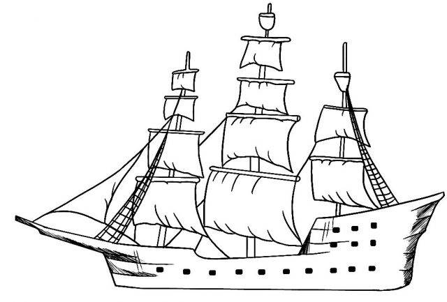 Картинки кораблей для срисовки карандашом 