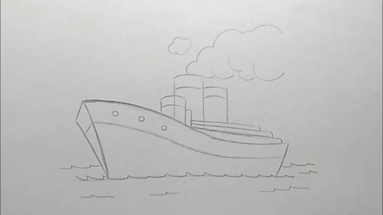 Корабль рисунок поэтапно