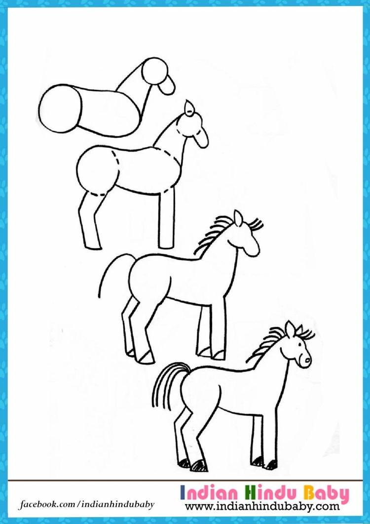 Лошадка рисование для детей. Лошадь для рисования детям. Лошадка пошаговое рисование для малышей. Лошадка рисунок для детей.