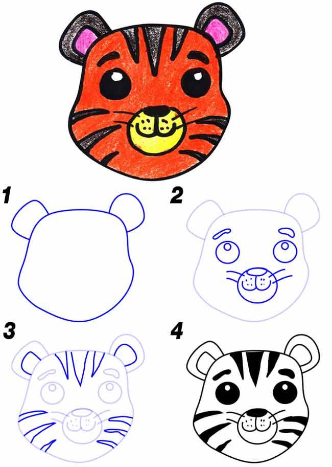 Как нарисовать тигра пошаговая инструкция для детей и взрослых, рисуем символ