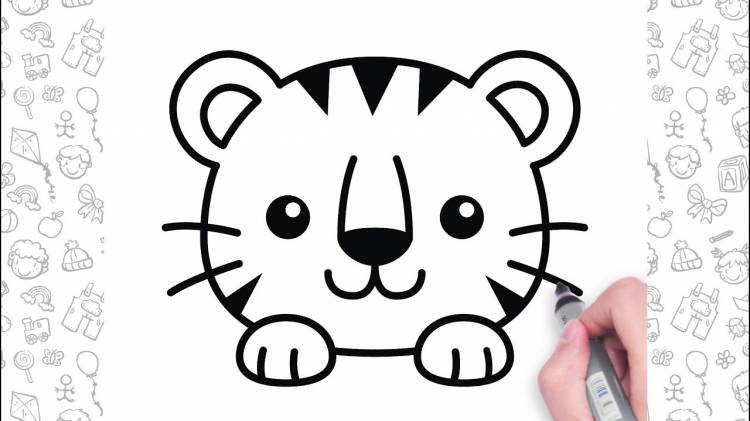 Рисунок тигра для детей 