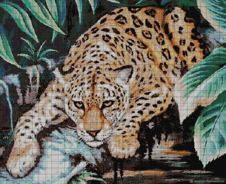 Набор для вышивания бисером Леопард на дереве в интернет