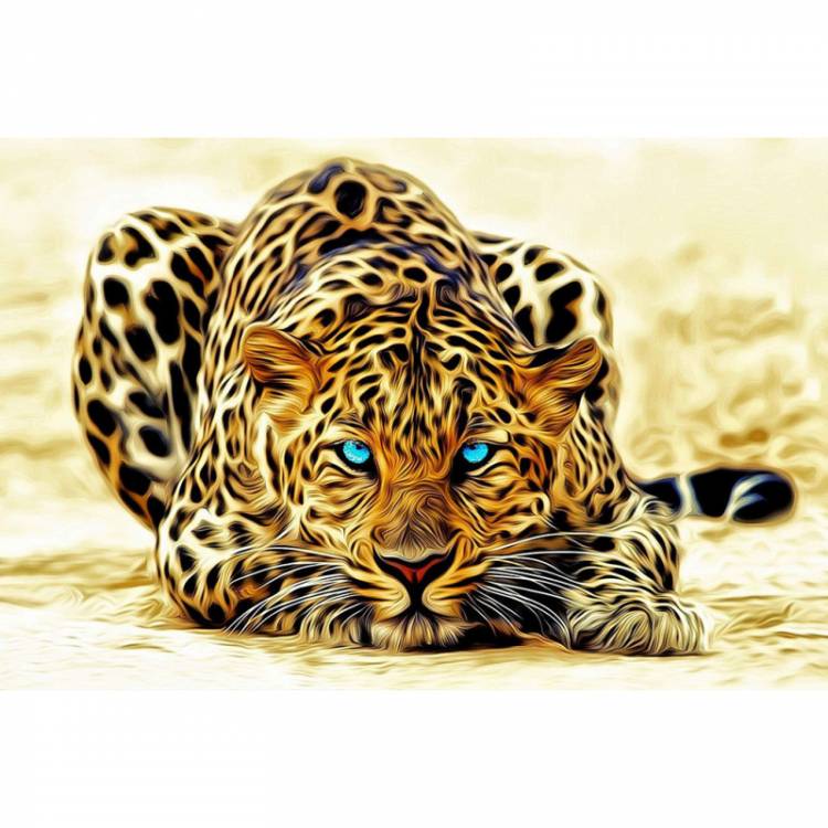 Леопард с голубыми глазами Алмазная вышивка мозаика Алмазное Хобби Ah0